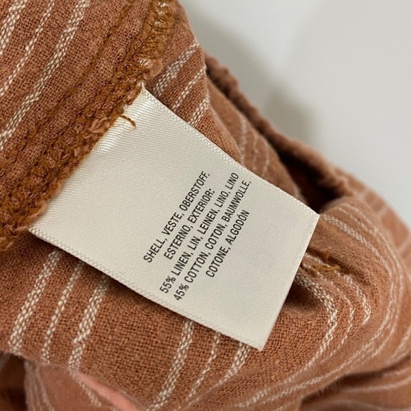 Anthropologie XS Linen‎ Blend Relaxed Fit Pants Orange Striped - Picture 7 of 11